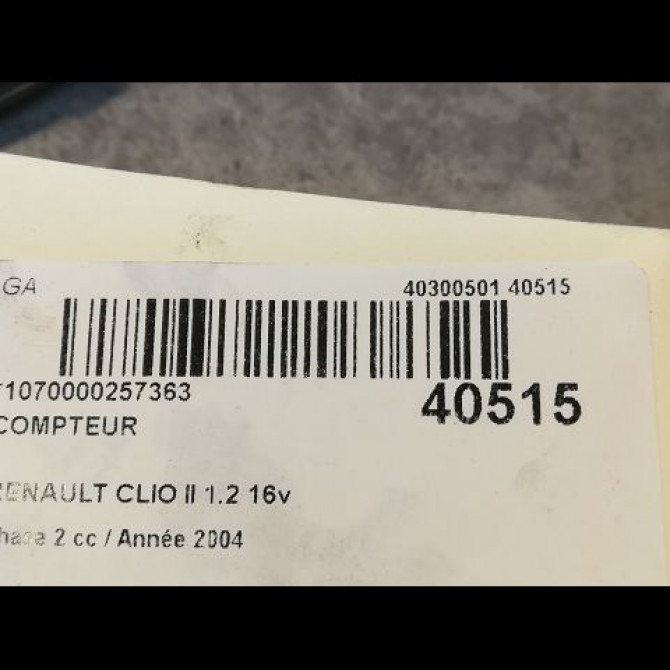 Compteur occasion RENAULT CLIO II Phase 2 06-2001->07-2006 1.2 16v 8200276527 3