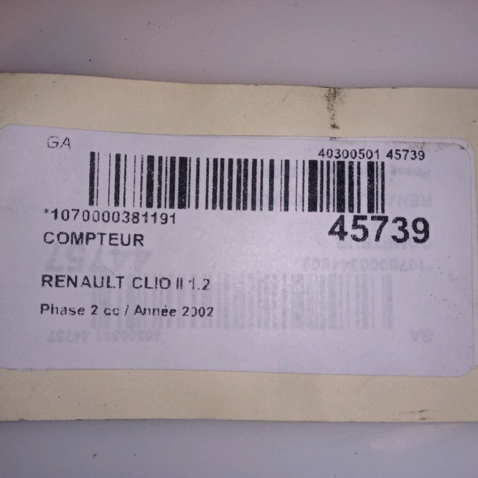 Compteur occasion RENAULT CLIO II Phase 2 06-2001->07-2006 1.2 4