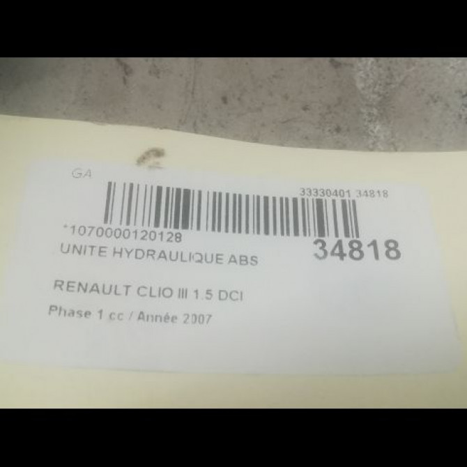Unité hydraulique ABS occasion RENAULT CLIO III Phase 1 09-2005->03-2009 1.5 DCI 85ch 7701209606 3