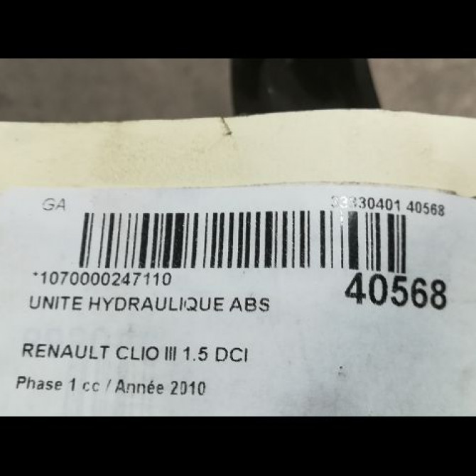 Unité hydraulique ABS occasion RENAULT CLIO III Phase 1 09-2005->03-2009 1.5 DCI 70ch 7701209606 3