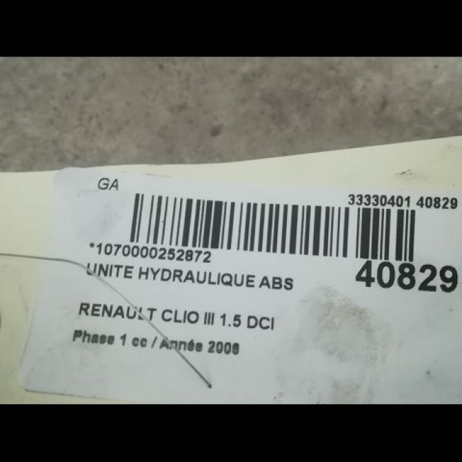 Unité hydraulique ABS occasion RENAULT CLIO III Phase 1 09-2005->03-2009 1.5 DCI 85ch 7701209606 3