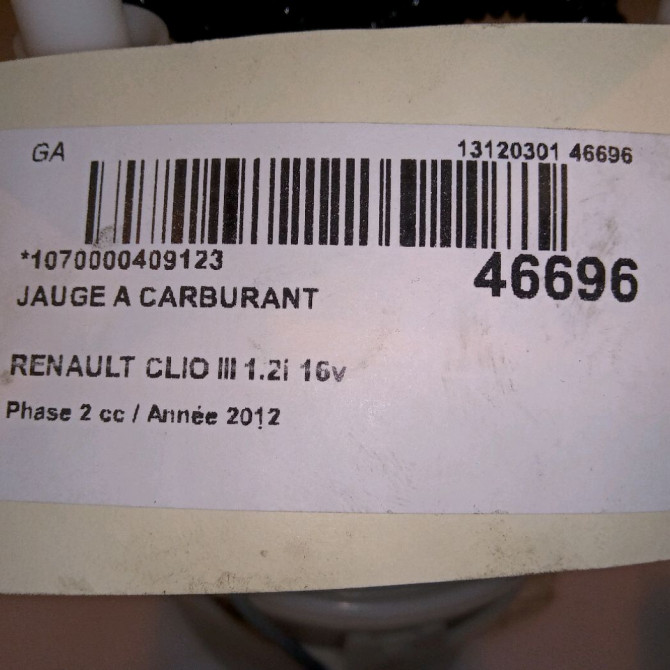 Jauge a carburant occasion RENAULT CLIO III Phase 2 03-2009->12-2014 1.2i 16v 75ch 8200727740 6