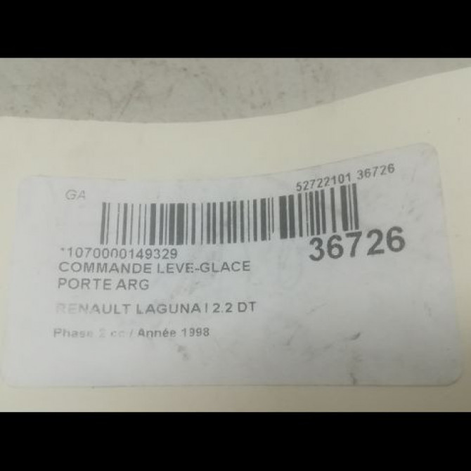 Commande leve-glace porte arrière gauche occasion RENAULT LAGUNA I Phase 2 04-1998->11-2000 2.2 DT 7700417485 3