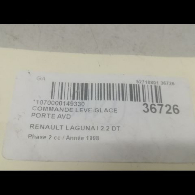 Commande lève-glace porte avant droite occasion RENAULT LAGUNA I Phase 2 04-1998->11-2000 2.2 DT 7700417487 3