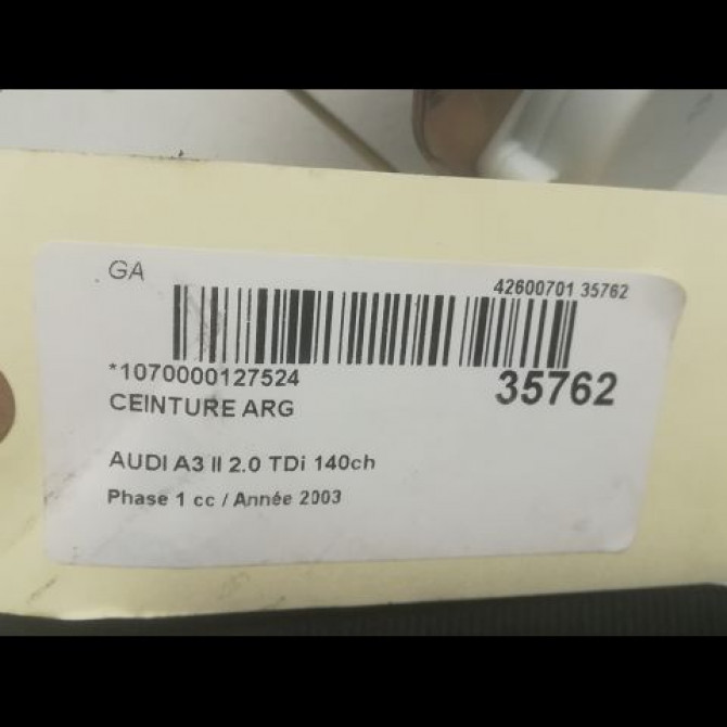 Ceinture arrière gauche occasion AUDI A3 II Phase 1 06-2003->06-2008 2.0 TDi 140ch 8P0857805V04 4