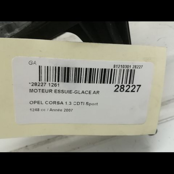 Moteur essuie-glace arrière occasion OPEL CORSA IV 13163029 4