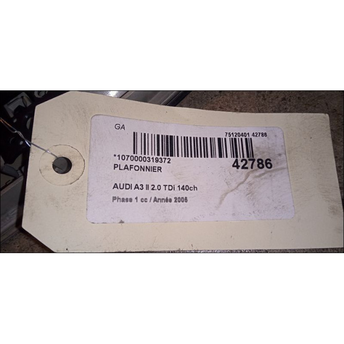 Plafonnier occasion AUDI A3 II Phase 1 06-2003->06-2008 2.0 TDi 140ch 8P0947111B 3