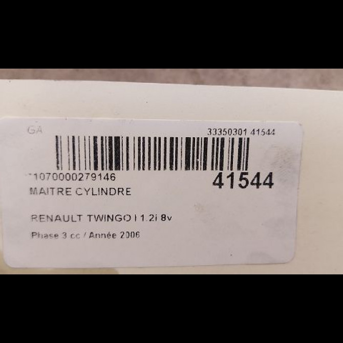 Maitre cylindre occasion RENAULT TWINGO I Phase 3 08-2000->06-2007 1.2i 8v 60ch 7701204610 4