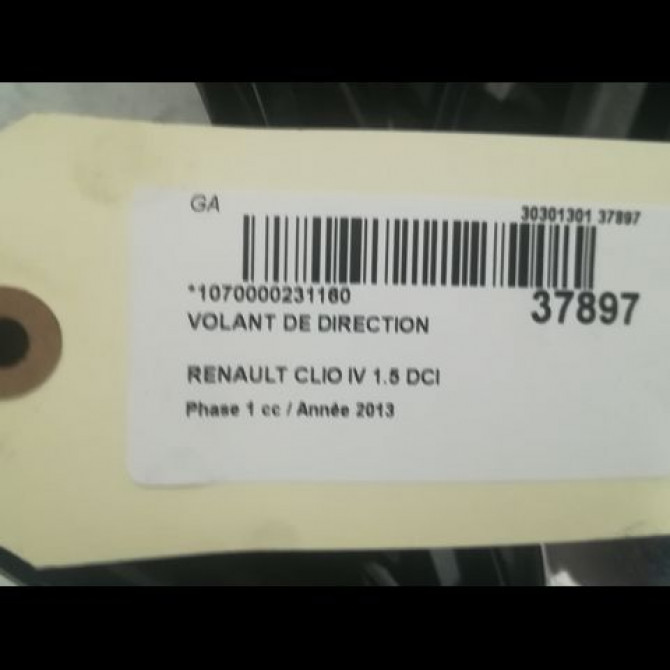 Volant de direction occasion RENAULT CLIO IV Phase 1 07-2012->... 1.5 DCI 90ch 3