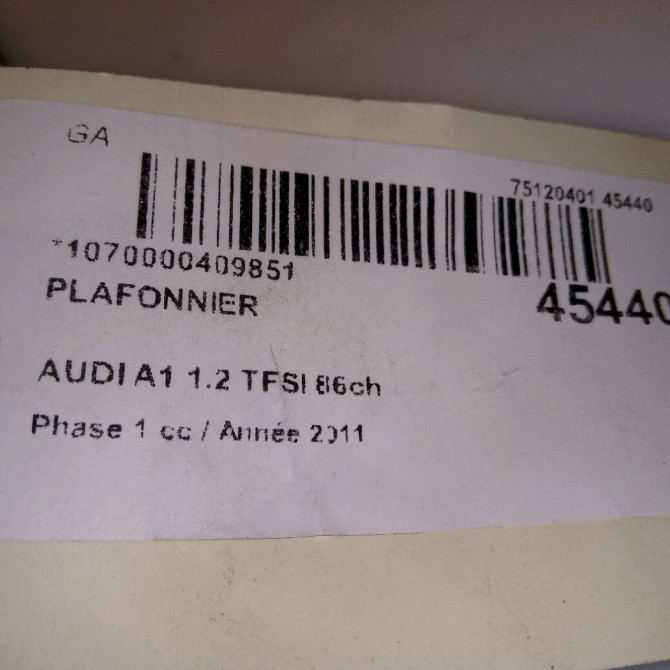 Plafonnier occasion AUDI A1 Phase 1 06-2010->03-2015 1.2 TFSI 86ch 8X0947135ALBC5 6