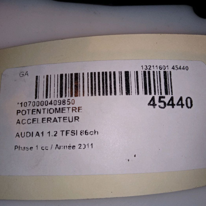 Potentiometre accelerateur occasion AUDI A1 Phase 1 06-2010->03-2015 1.2 TFSI 86ch 5