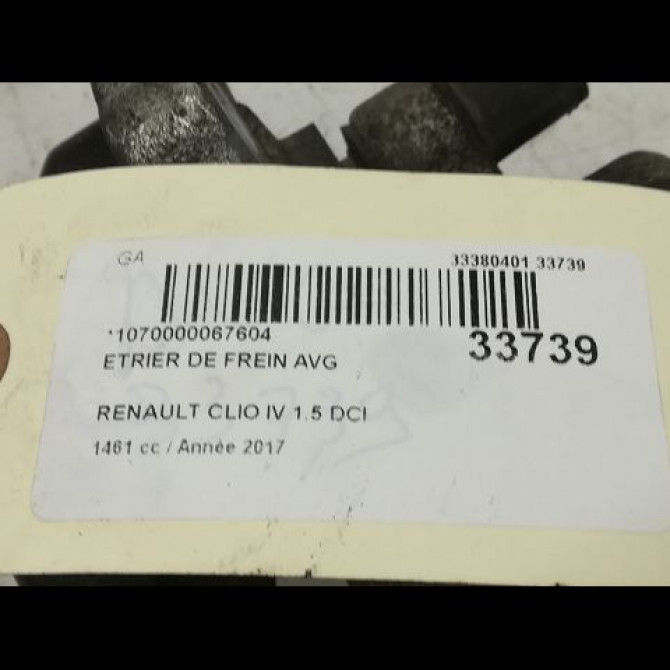 Etrier de frein avant gauche occasion RENAULT CLIO IV Phase 1 07-2012->... 1.5 DCI 90ch 410113834R 4