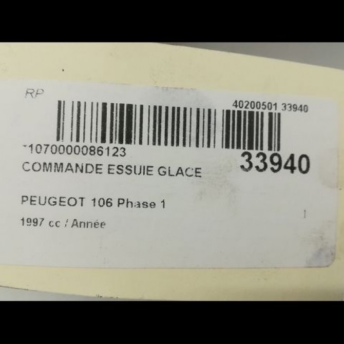 Commande essuie glace occasion PEUGEOT 106 Phase 1 09-1991->04-1996 6239C0 3