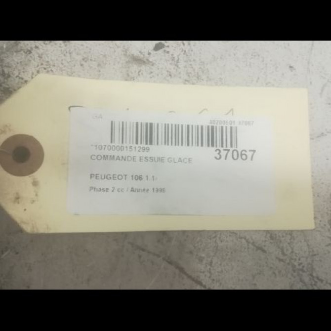 Commande essuie glace occasion PEUGEOT 106 Phase 2 04-1996->09-2003 1.1i 6239C0 3