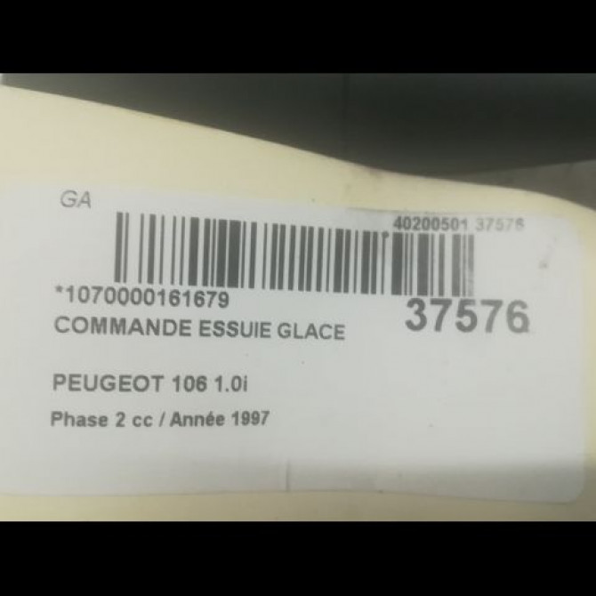 Commande essuie glace occasion PEUGEOT 106 Phase 2 04-1996->09-2003 1.0i 6239C0 3