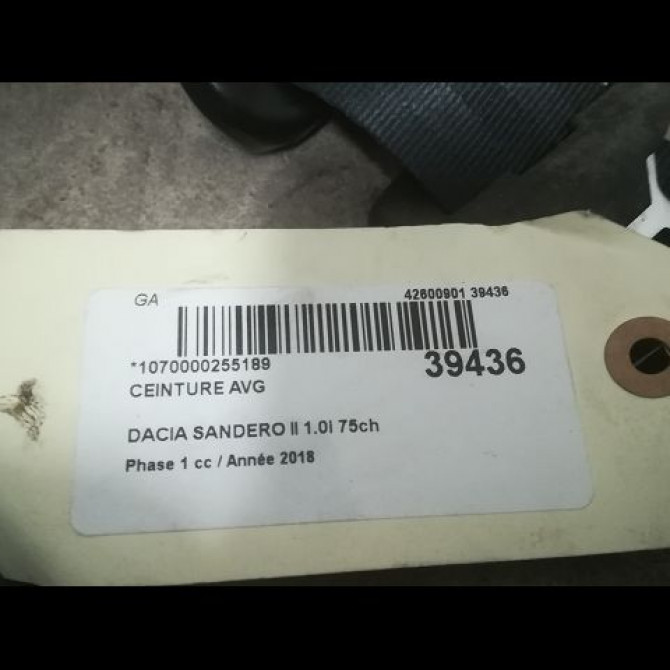 Ceinture avant gauche occasion DACIA SANDERO II Phase 1 10-2012->... 1.0i 75ch 868854701R 4