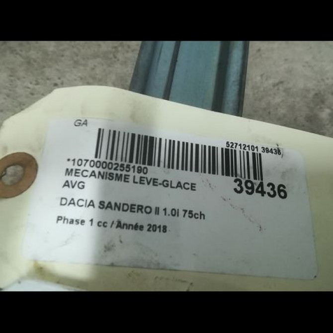 Mécanisme lève-glace avant gauche occasion DACIA SANDERO II Phase 1 10-2012->... 1.0i 75ch 807212452R 3