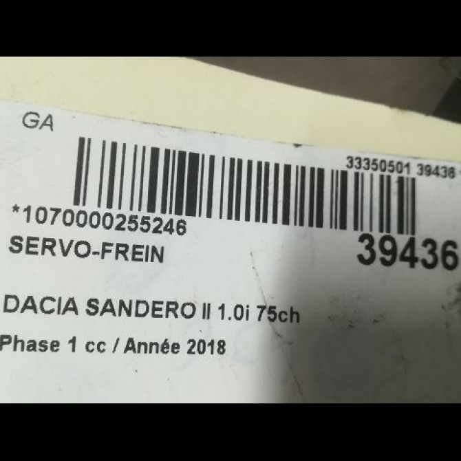 Servo-frein occasion DACIA SANDERO II Phase 1 10-2012->... 1.0i 75ch 472107479R 3