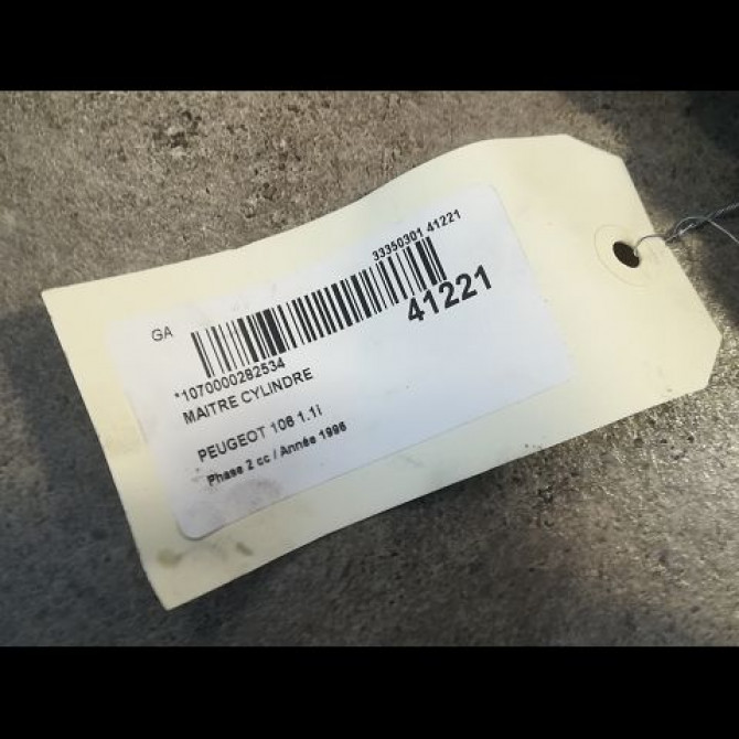 Maitre cylindre occasion PEUGEOT 106 Phase 2 04-1996->09-2003 1.1i 4601F4 3