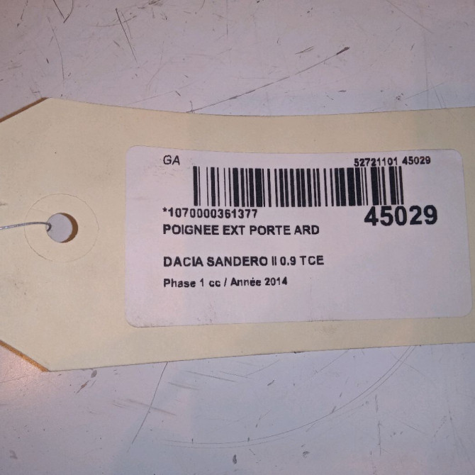 Poignee ext porte ard occasion DACIA SANDERO II Phase 1 10-2012->... 0.9 TCE 90ch 806067028R 3
