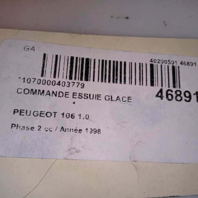 Commande essuie glace occasion PEUGEOT 106 Phase 2 04-1996->09-2003 1.0i 6239C0 5