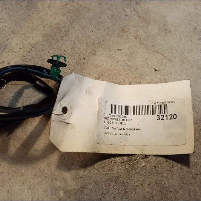 Retroviseur exterieur electrique droit occasion VOLKSWAGEN TOURAN I Phase 1 03-2003->12-2006 2.0 TDI 140ch 1T1857508M9B9 3