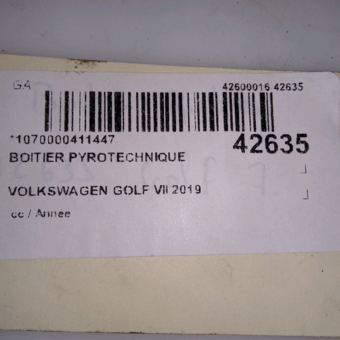 Boitier pyrotechnique occasion VOLKSWAGEN GOLF VII 5