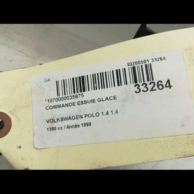 Commande essuie glace occasion VOLKSWAGEN POLO III Phase 1 10-1994->11-1999 1.4 6N0953519B01C 4