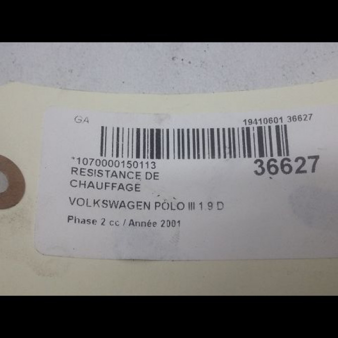 Resistance de chauffage occasion VOLKSWAGEN POLO III Phase 2 11-1999->12-2001 1.9 D 65ch 3