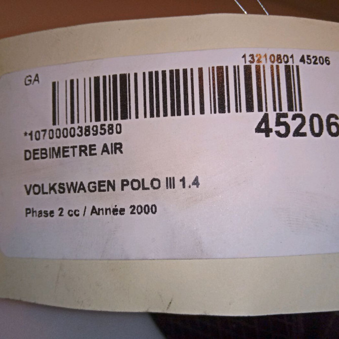 Debimetre air occasion VOLKSWAGEN POLO III Phase 2 11-1999->12-2001 1.4 TDI 75ch 45906461 5