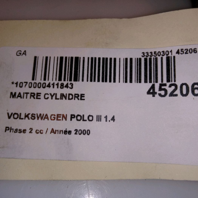 Maitre cylindre occasion VOLKSWAGEN POLO III Phase 2 11-1999->12-2001 1.4 TDI 75ch 6N1614019B 5