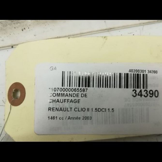 Commande de chauffage occasion RENAULT CLIO II Phase 2 06-2001->07-2006 1.5 DCI 65ch 5