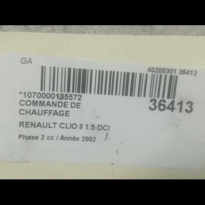 Commande de chauffage occasion RENAULT CLIO II Phase 2 06-2001->07-2006 1.5 DCI 60ch 3