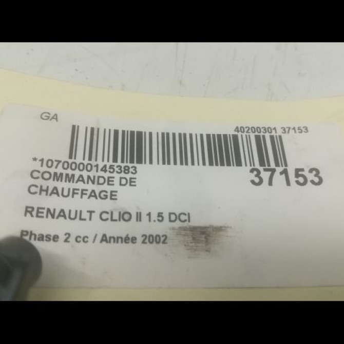 Commande de chauffage occasion RENAULT CLIO II Phase 2 06-2001->07-2006 1.5 DCI 80ch 3