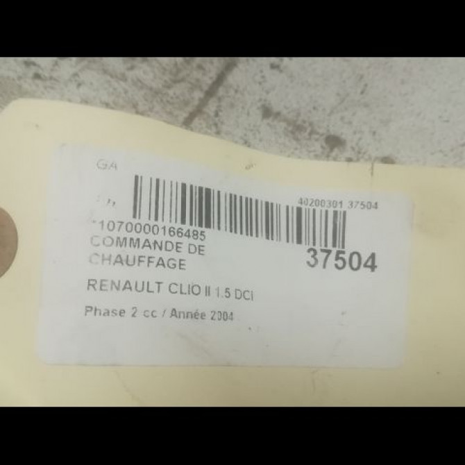 Commande de chauffage occasion RENAULT CLIO II Phase 2 06-2001->07-2006 1.5 DCI 80ch 2