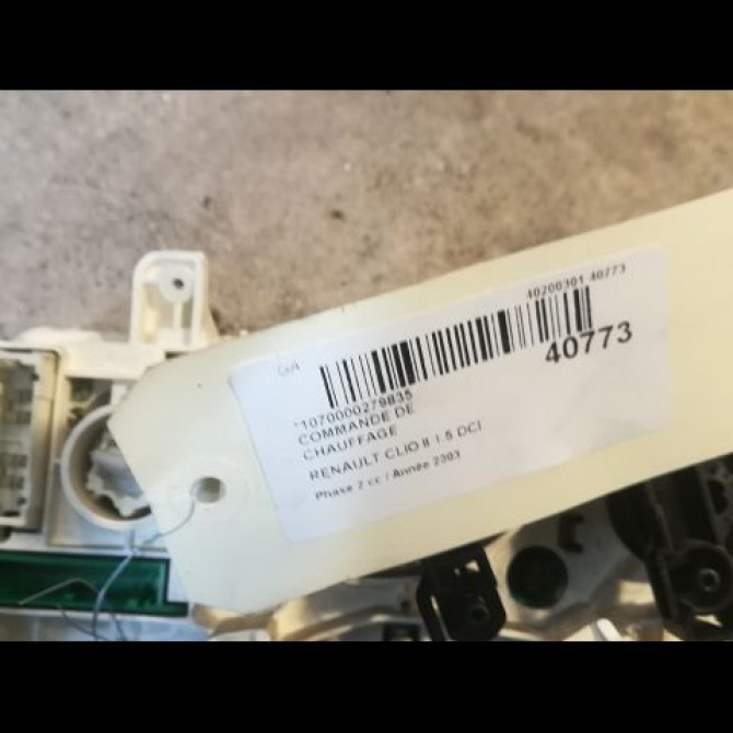 Commande de chauffage occasion RENAULT CLIO II Phase 2 06-2001->07-2006 1.5 DCI 65ch 3