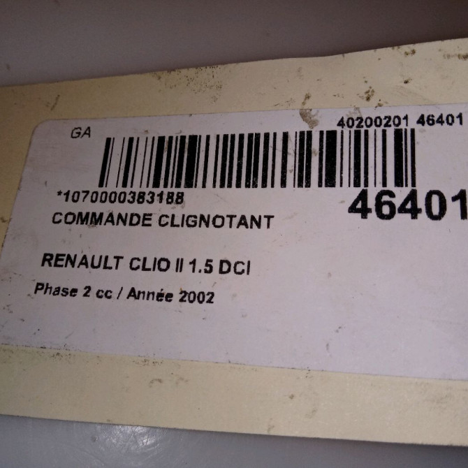 Commande clignotant occasion RENAULT CLIO II Phase 2 06-2001->07-2006 1.5 DCI 65ch 5
