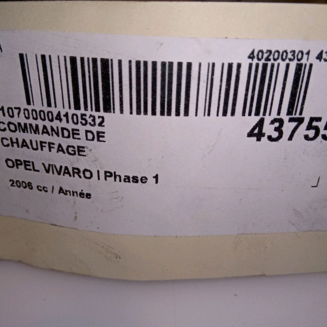 Commande de chauffage occasion OPEL VIVARO I Phase 1 10-2002->08-2006 93198830 4