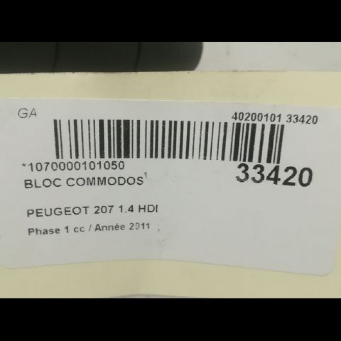 Bloc commodos occasion PEUGEOT 207 Phase 1 04-2006->06-2013 1.4 HDI 6242YP 4