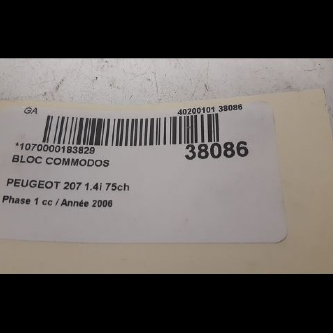 Bloc commodos occasion PEUGEOT 207 Phase 1 04-2006->06-2013 1.4i 75ch 624262 5