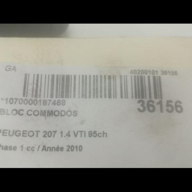 Bloc commodos occasion PEUGEOT 207 Phase 1 04-2006->06-2013 1.4 VTI 95ch 6242YP 3