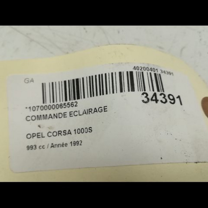 Commande eclairage occasion OPEL CORSA I Phase 1 01-1985->06-1990 1.0i 9185414 3
