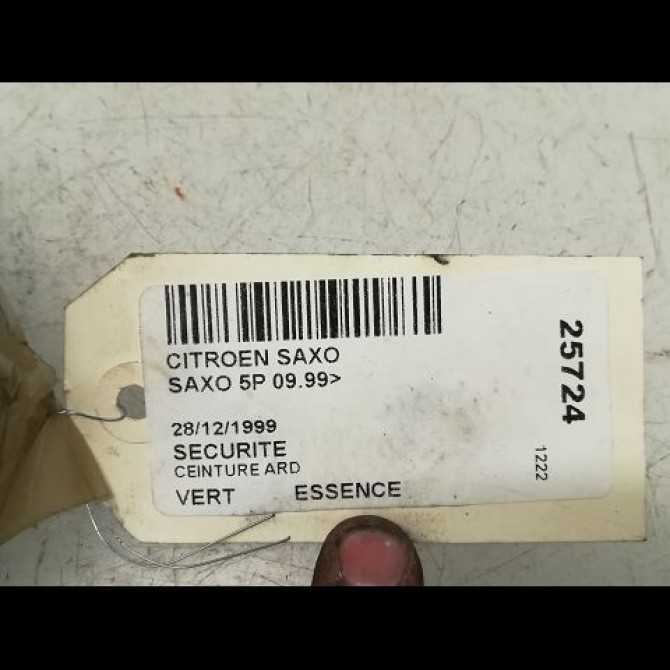 Ceinture arrière droite occasion CITROEN SAXO Phase 1 03-1996->09-1999 1.1i 8973AN 3