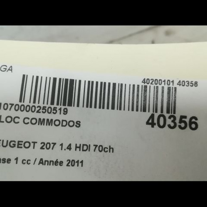 Bloc commodos occasion PEUGEOT 207 Phase 1 04-2006->06-2013 1.4 HDI 70ch 6242YP 5
