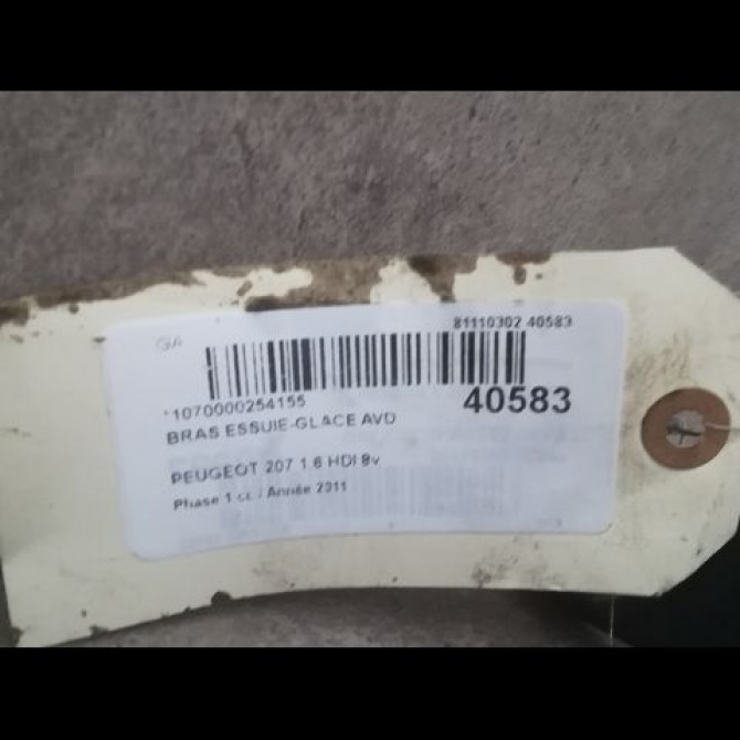 Bras essuie-glace avant droit occasion PEUGEOT 207 Phase 1 04-2006->06-2013 1.6 HDI 8v 92ch 6429AL 2