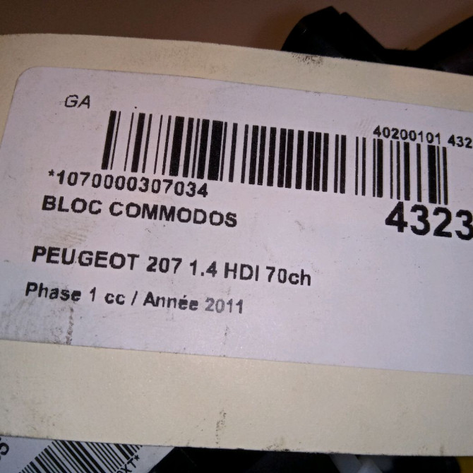 Bloc commodos occasion PEUGEOT 207 Phase 1 04-2006->06-2013 1.4 HDI 70ch 6242YP 5