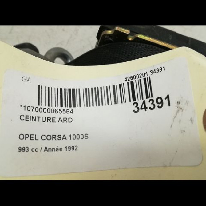 Ceinture arrière droite occasion OPEL CORSA I Phase 1 01-1985->06-1990 1.0i 13128813 5