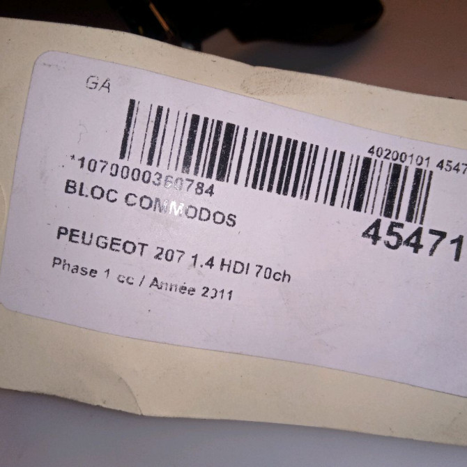 Bloc commodos occasion PEUGEOT 207 Phase 1 04-2006->06-2013 1.4 HDI 70ch 6242YP 4