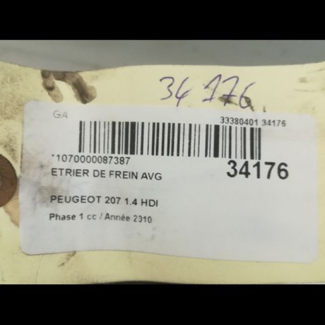Etrier de frein avant gauche occasion PEUGEOT 207 Phase 1 04-2006->06-2013 1.4 HDI 4400R6 3