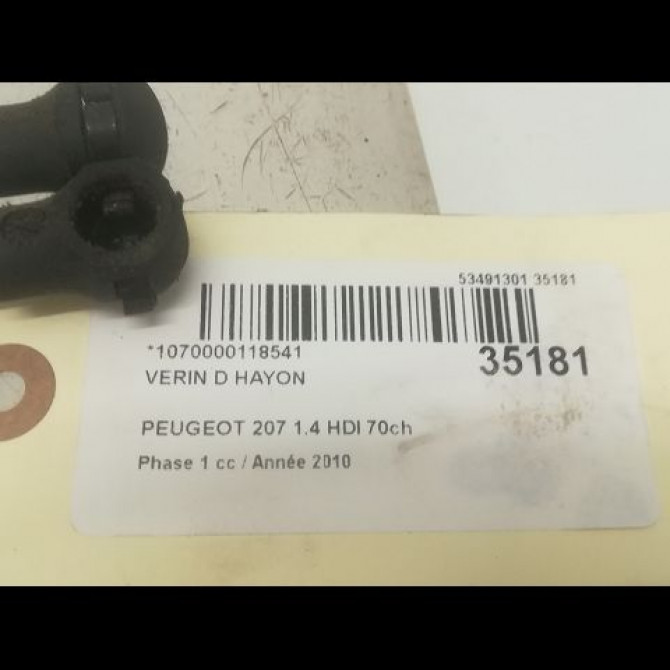 Verin droit hayon occasion PEUGEOT 207 Phase 1 04-2006->06-2013 1.4 HDI 70ch 8731L7 2
